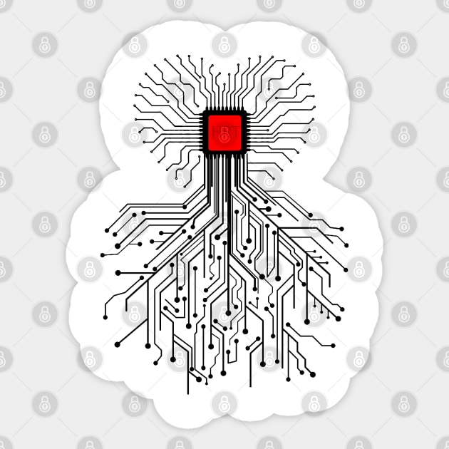 Electronic chip heart Sticker by Your Design